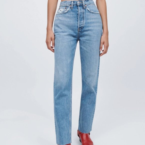 Re/Done Ultra High Rise Stove Pipe Jeans